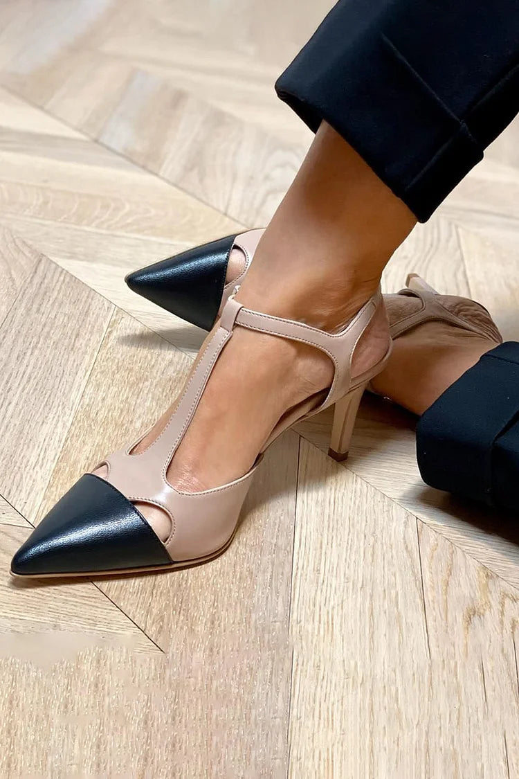 Evrardine | Scarpa con Tacco Punta Bicolore