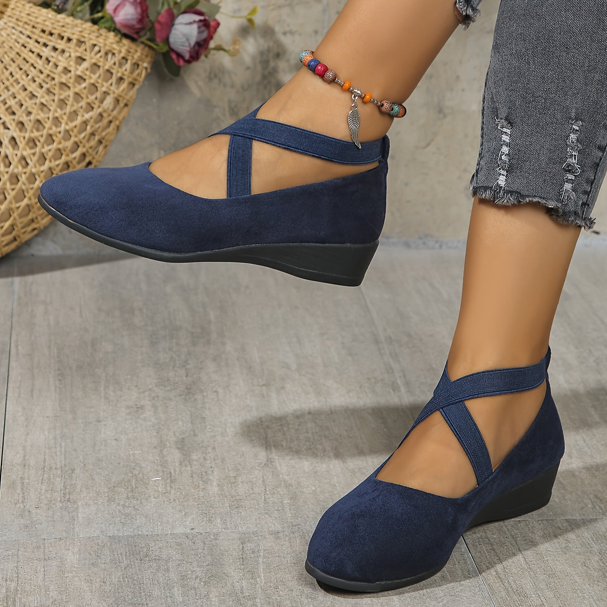 Élise® – Ballerina à brides croisées pour un confort raffiné