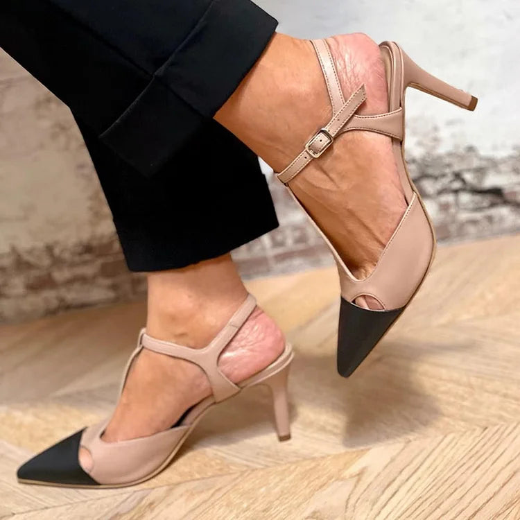 Evrardine | Scarpa con Tacco Punta Bicolore