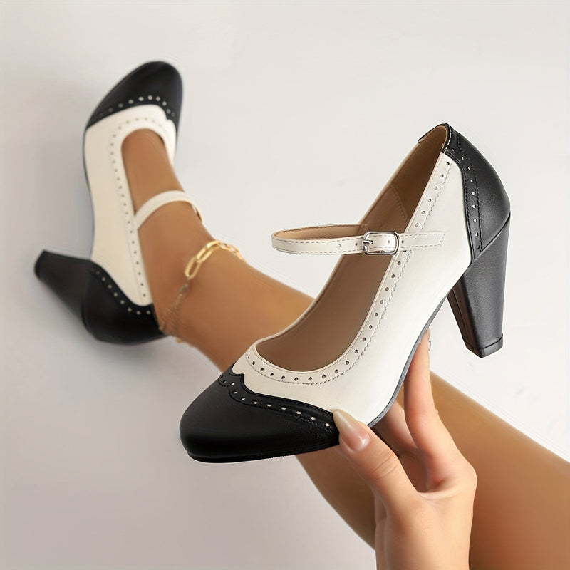 Amy™ | Scarpe con Tacco bicolores élégants à talon confortable