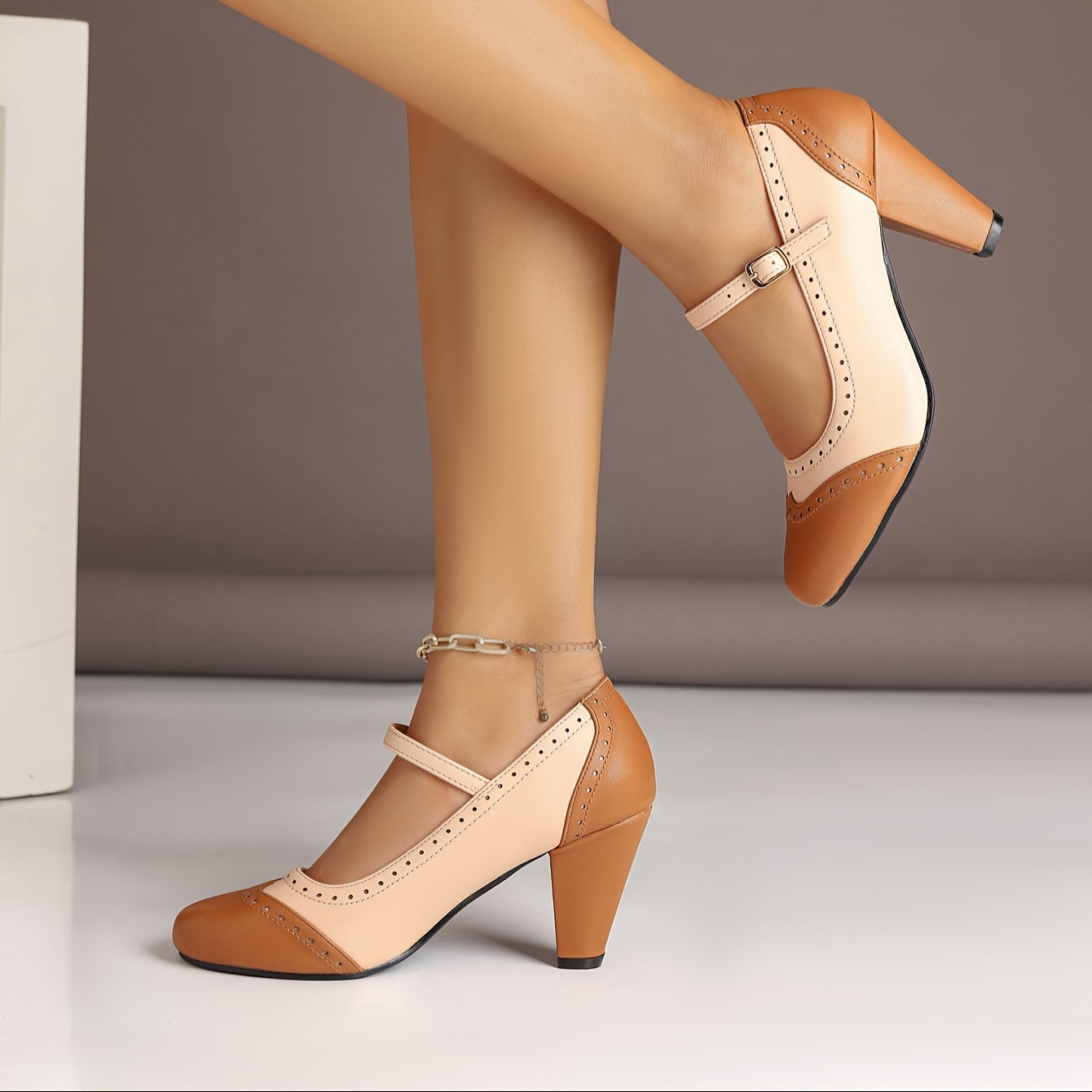 Amy™ | Scarpe con Tacco bicolores élégants à talon confortable