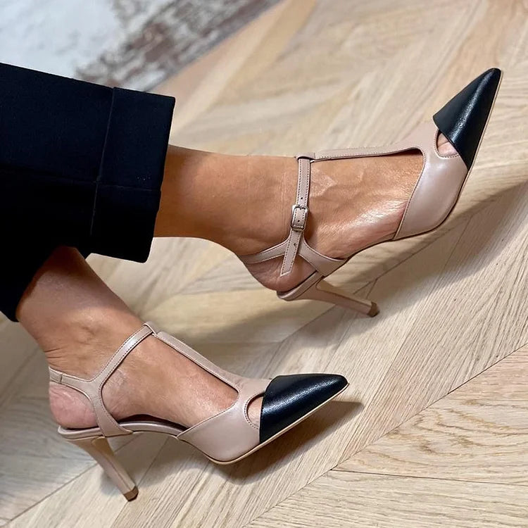 Evrardine | Scarpa con Tacco Punta Bicolore