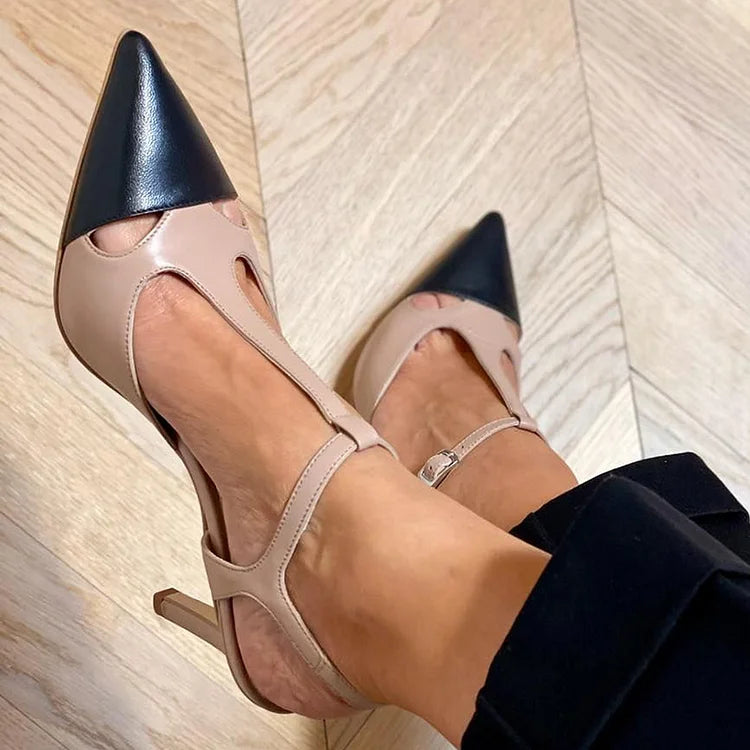 Evrardine | Scarpa con Tacco Punta Bicolore