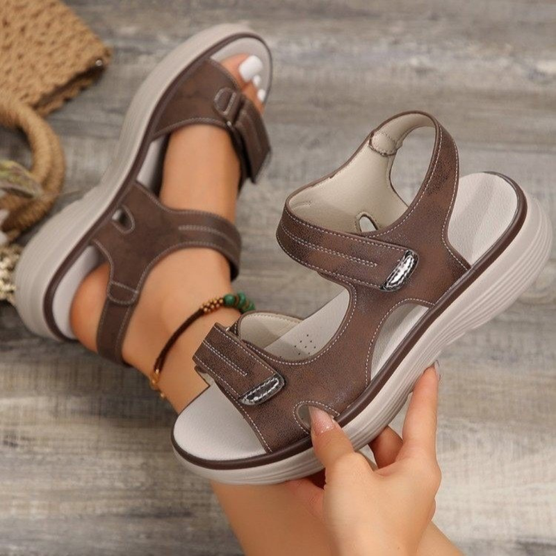 Sandali Comfort Regolabili Sophie - Marrone
