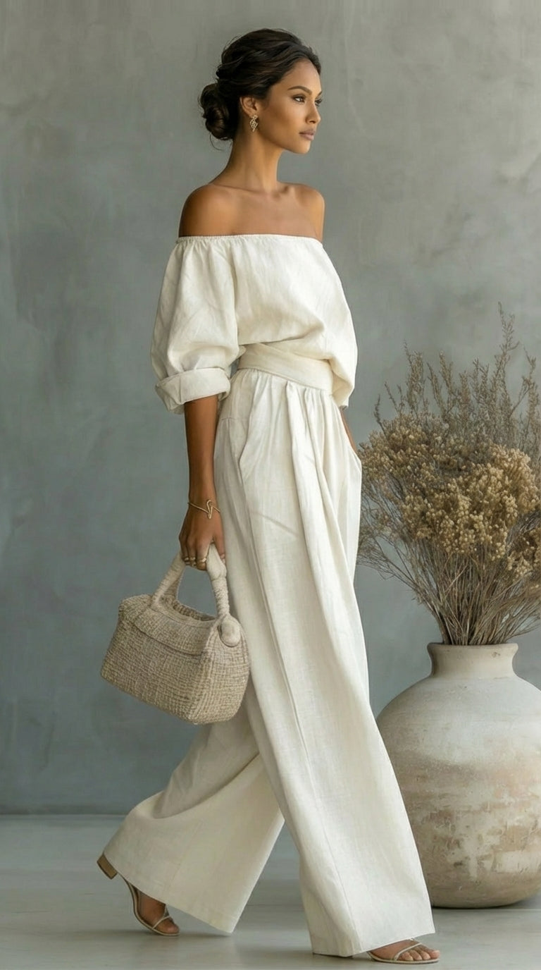 Maria | Tuta Comoda ed Elegante – Effetto Lino