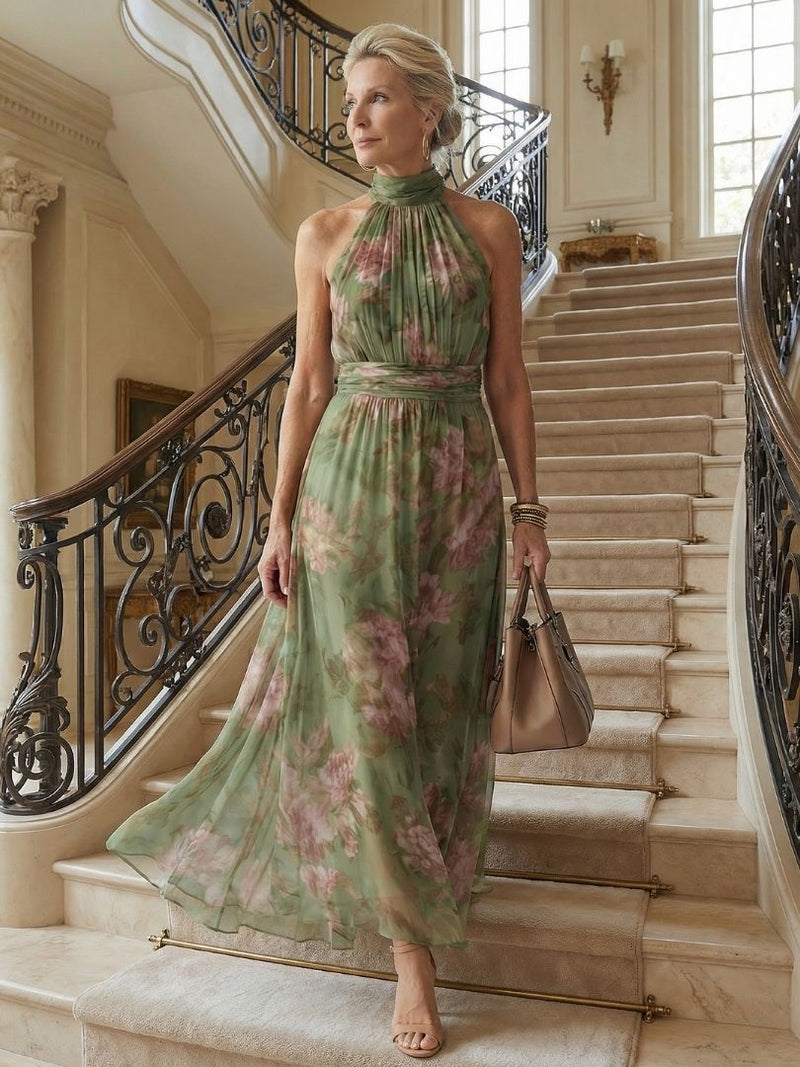 Mirelle | Abito Midi con Scollo all'Americana e Corpino Arricciato
